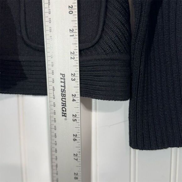 Diane von Furstenberg Wool Military Cardigan Jacket Black M Women’s 100% Wool - Picture 6 of 8